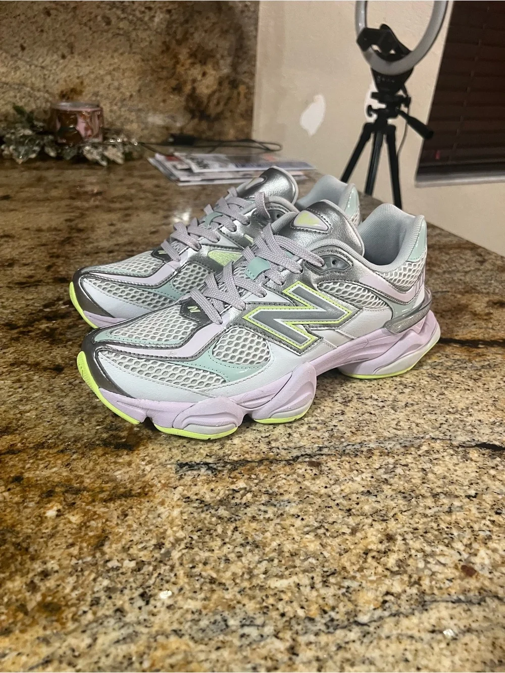 New Balance Women's Pastel Mesh Sneakers - Gray, Mint & Lavender Unisex